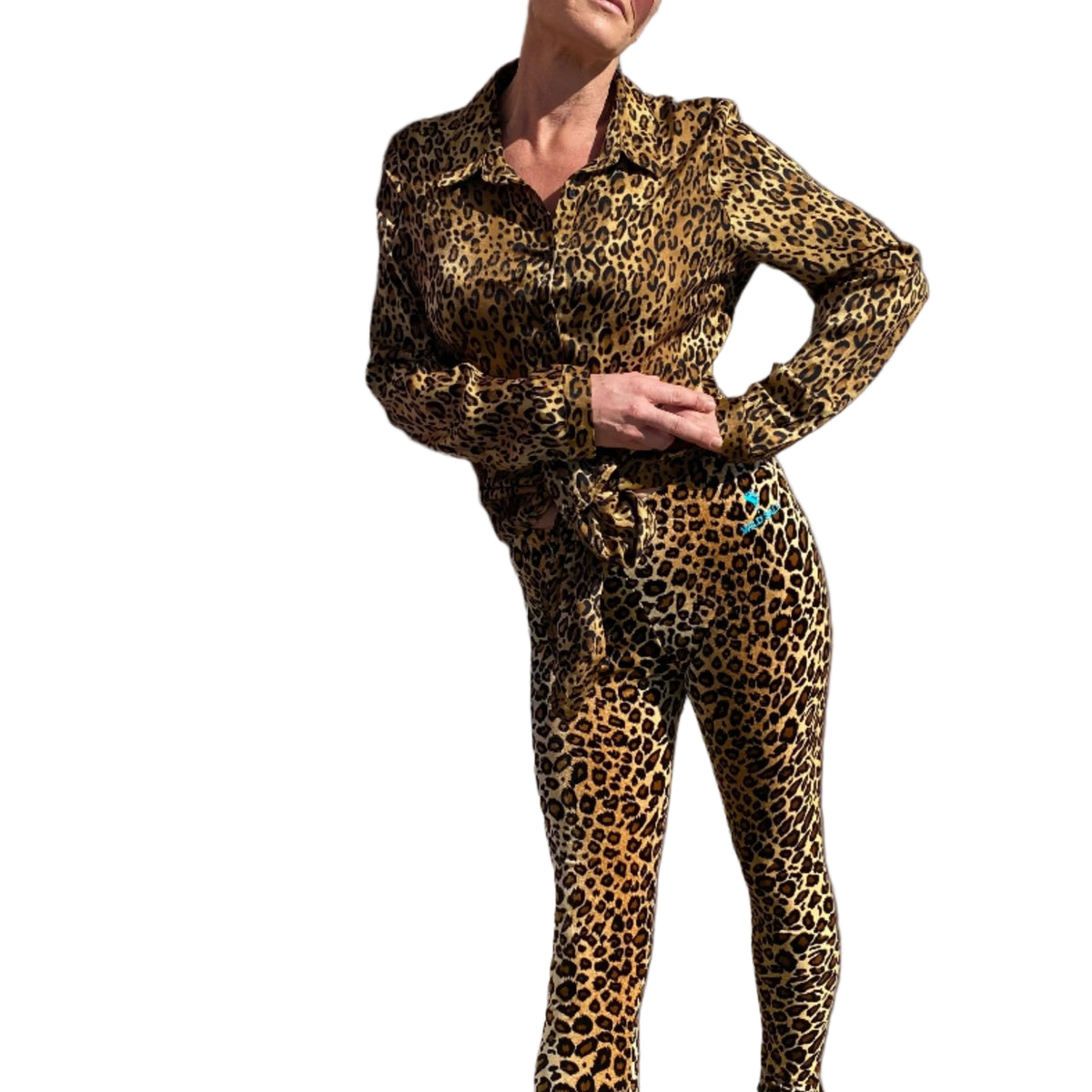 Leopard print seamless leggings side view | Wild Salt Clothing