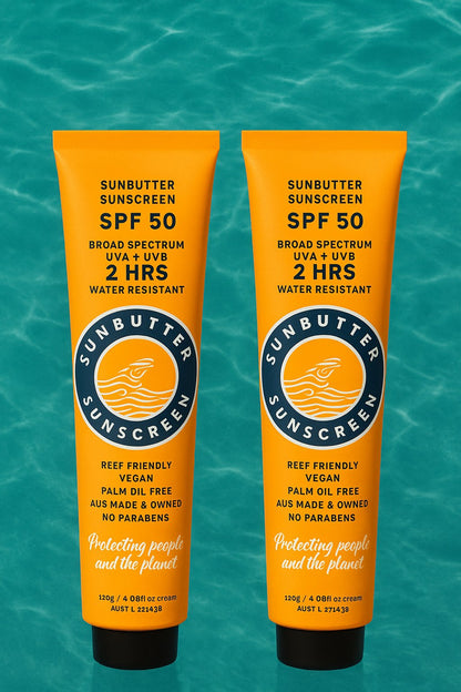 SunButter Skincare SPF50 Tube - 120g - 2 pack!