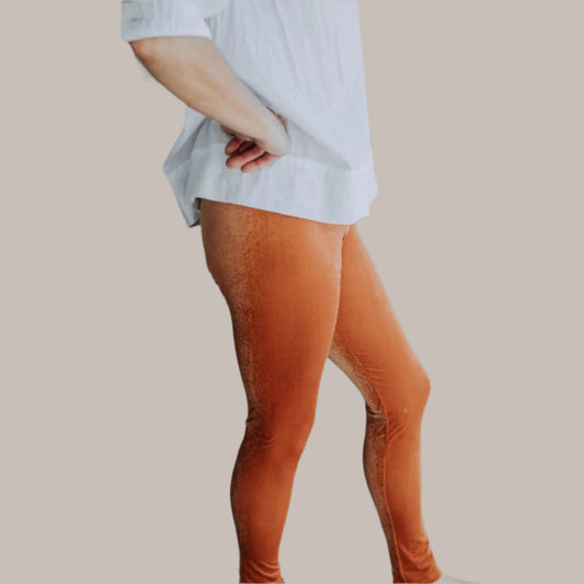 Clay Hi-Waist Velvet Leggings